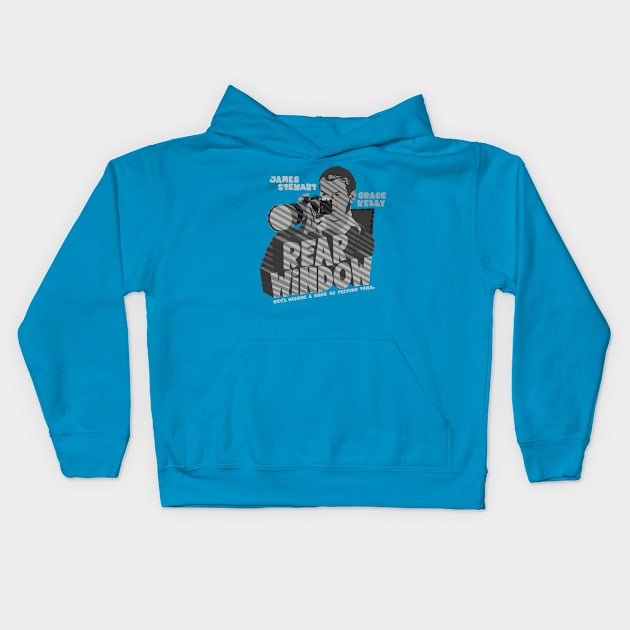 Rear Window - Vintage Suspense Design for Hitchcock Fans Kids Hoodie by Boogosh